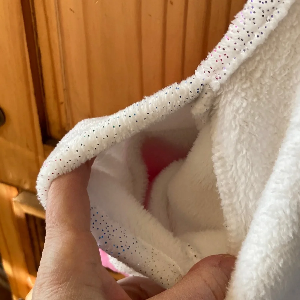 Girls Sonoma unicorn white sparkle pink blue hooded towel
